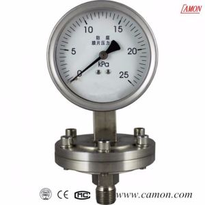 Stainless Steel (normal) Flange Type Capsule Air Pressure Gauge with Oil Filled Diaphragm Pressure Gauge with Facture Direct Sales